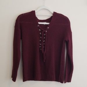 Charlotte Russe Laced Up Sweater